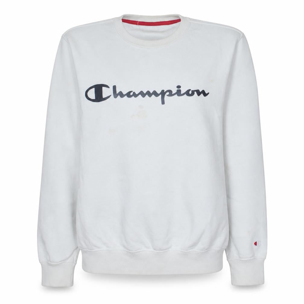 Champion Womens White XS Pullover Sweatshirt Cotton Blend Crew Neck