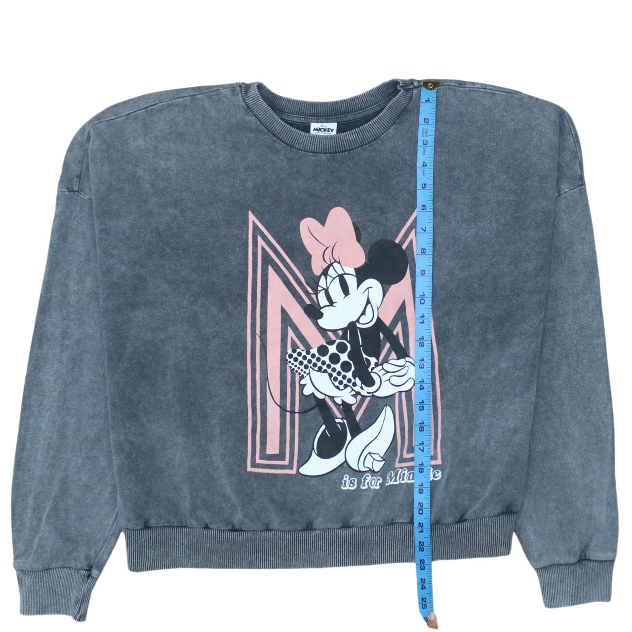 George Disney Minnie Mouse Women's Charcoal Sweatshirt L Graphic Pullover