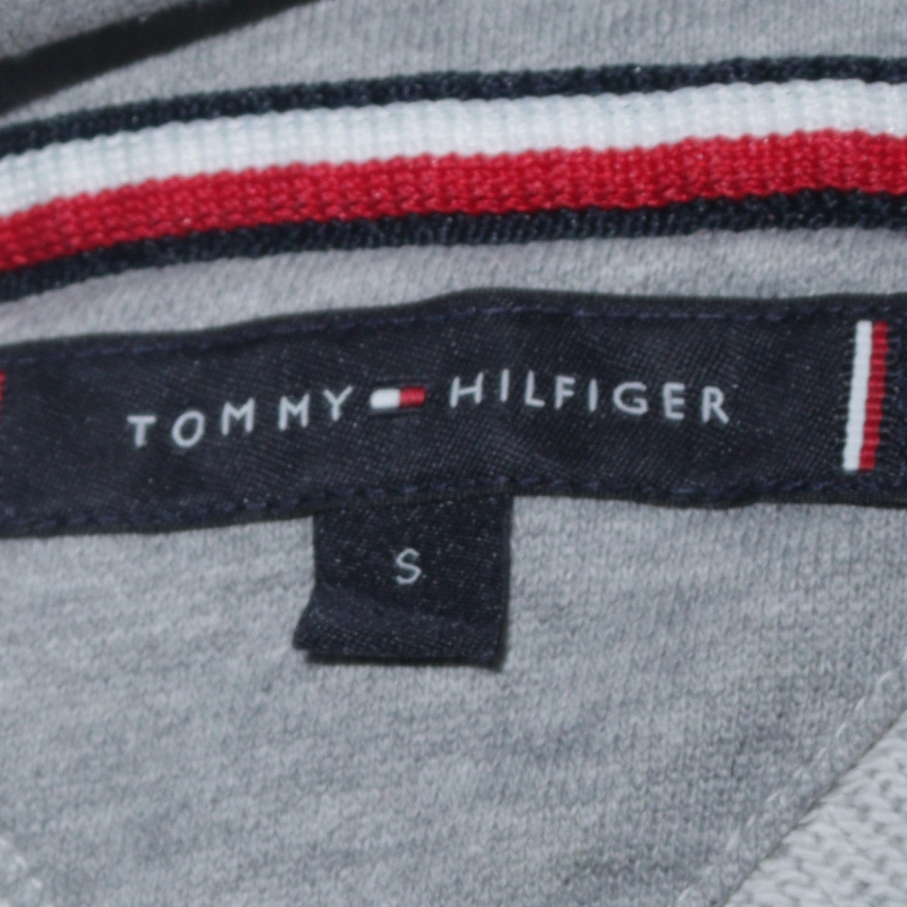 Tommy Hilfiger Men's Grey Pullover Hoodie S Logo Graphic Cotton