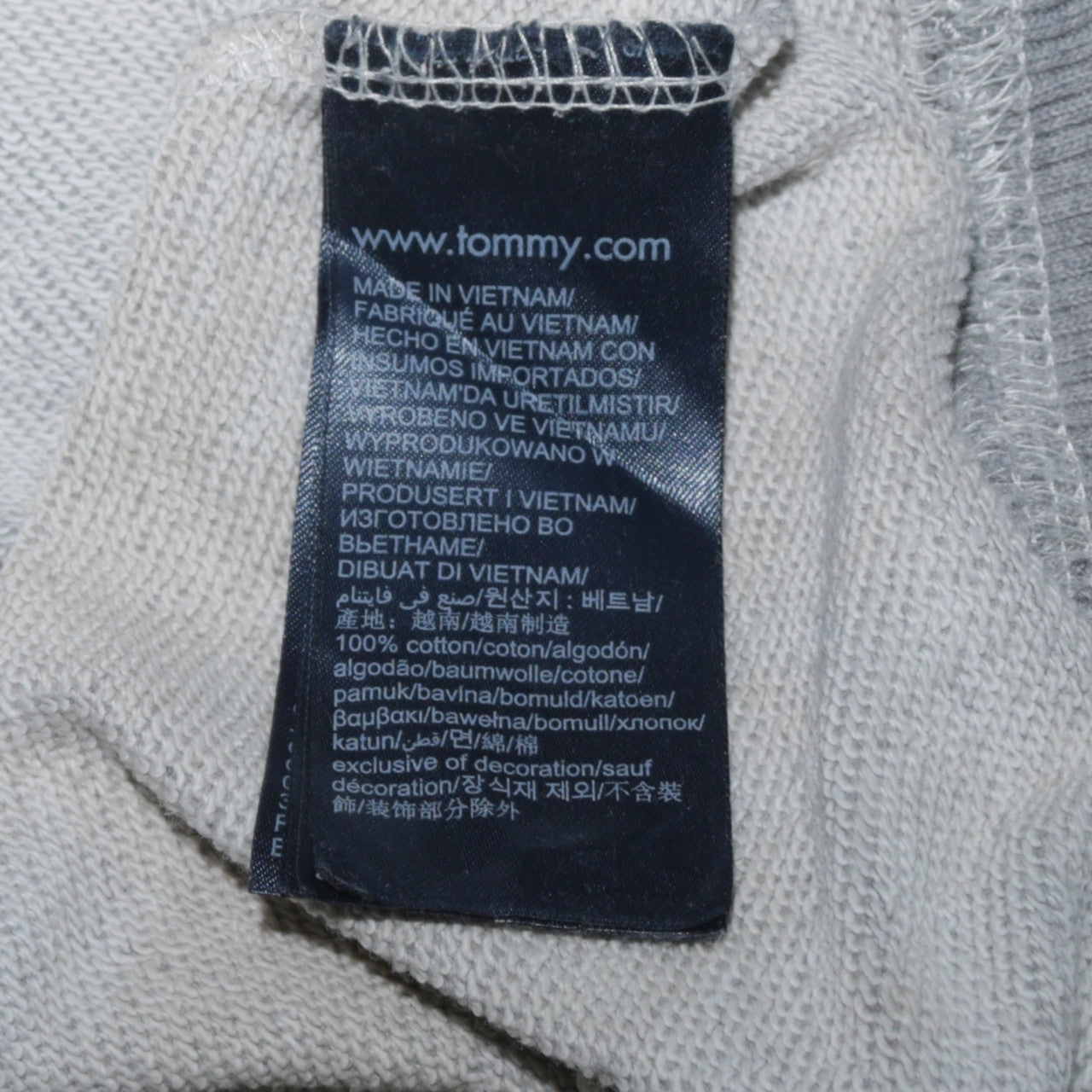 Tommy Hilfiger Men's Grey Pullover Hoodie S Logo Graphic Cotton