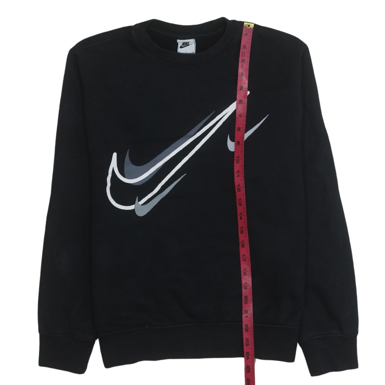 Nike Womens Black Swoosh Logo Pullover Sweatshirt Size S