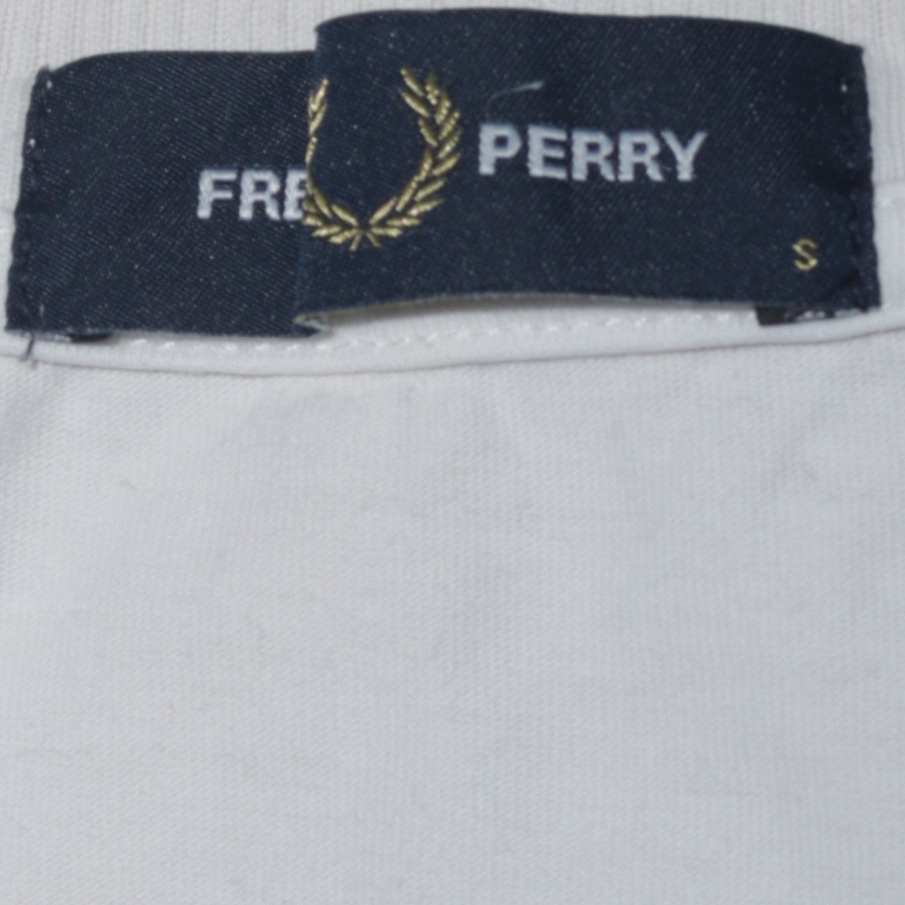 Fred Perry Men’s White Colourblock Crew Neck Cotton T-Shirt Size S