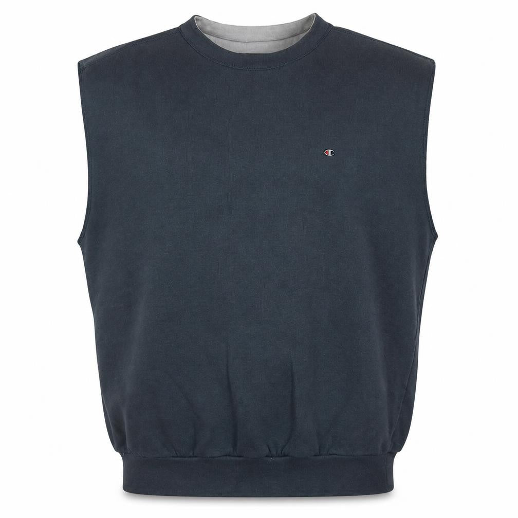 Champion Men's Blue Sleeveless Crew Neck Sweatshirt Vest L
