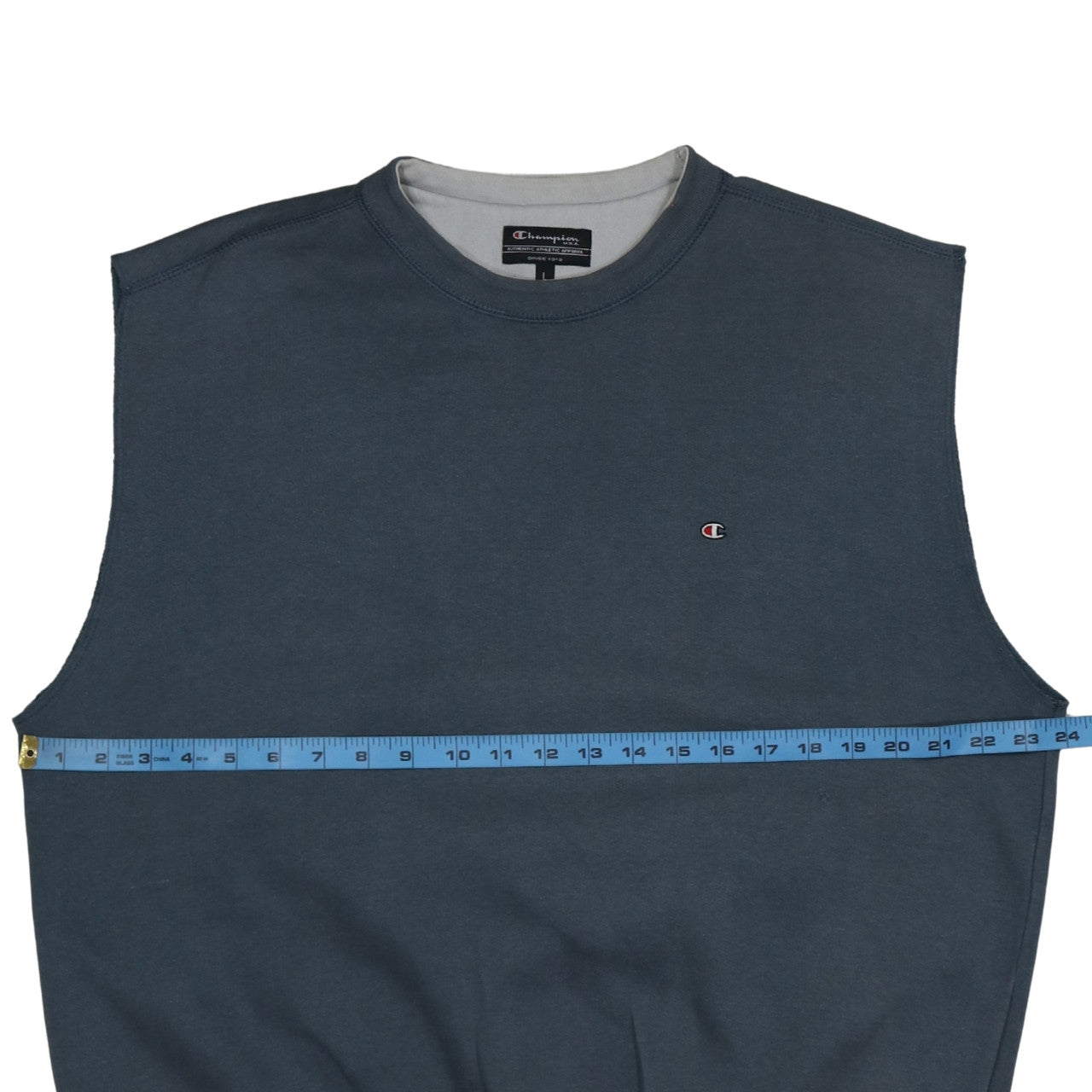 Champion Men's Blue Sleeveless Crew Neck Sweatshirt Vest L