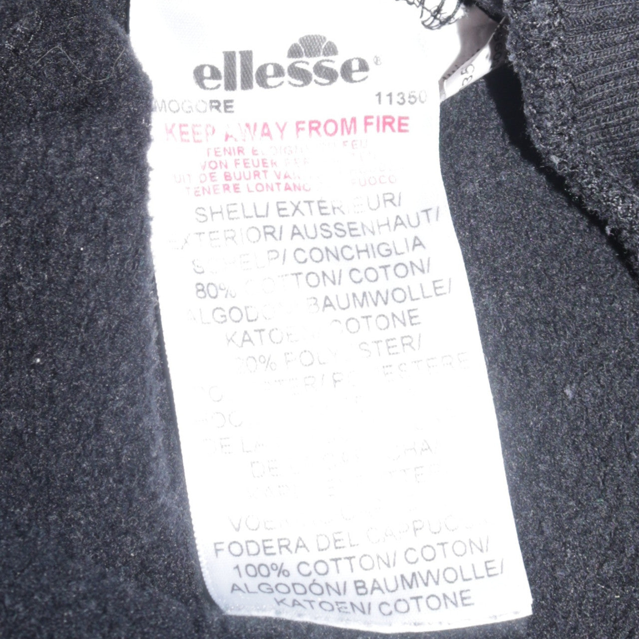 Ellesse Men's Black Pullover Hoodie S Logo Sleeve Casual Sportswear