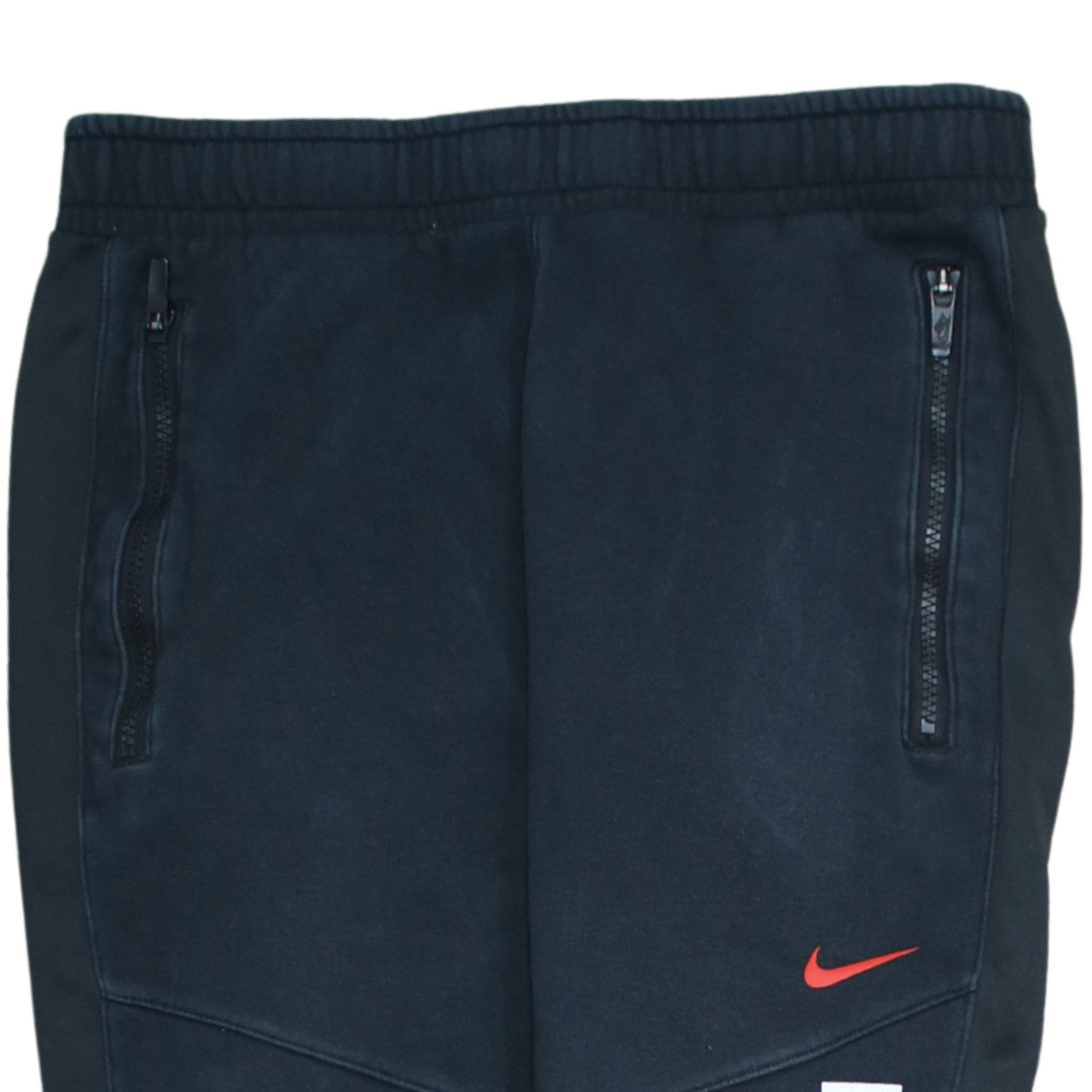 Nike Men Black Jogger Trousers S Regular Fit Zip Pocket Cotton Blend
