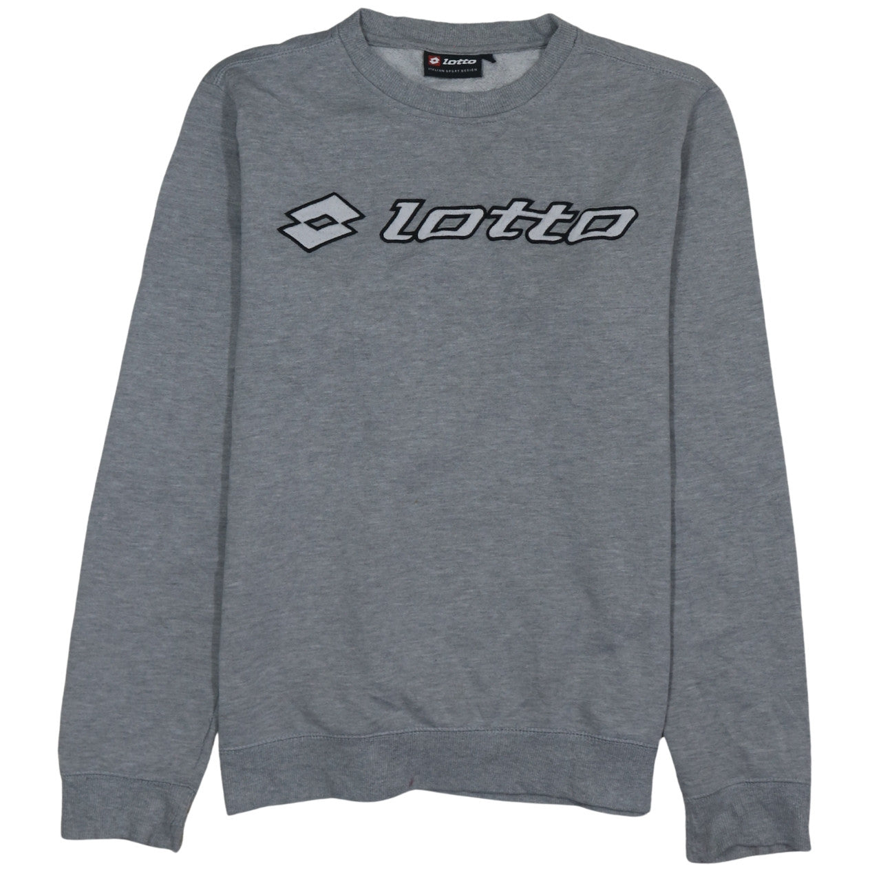 Lotto Men's Grey Crew Neck Logo Sweatshirt Size M