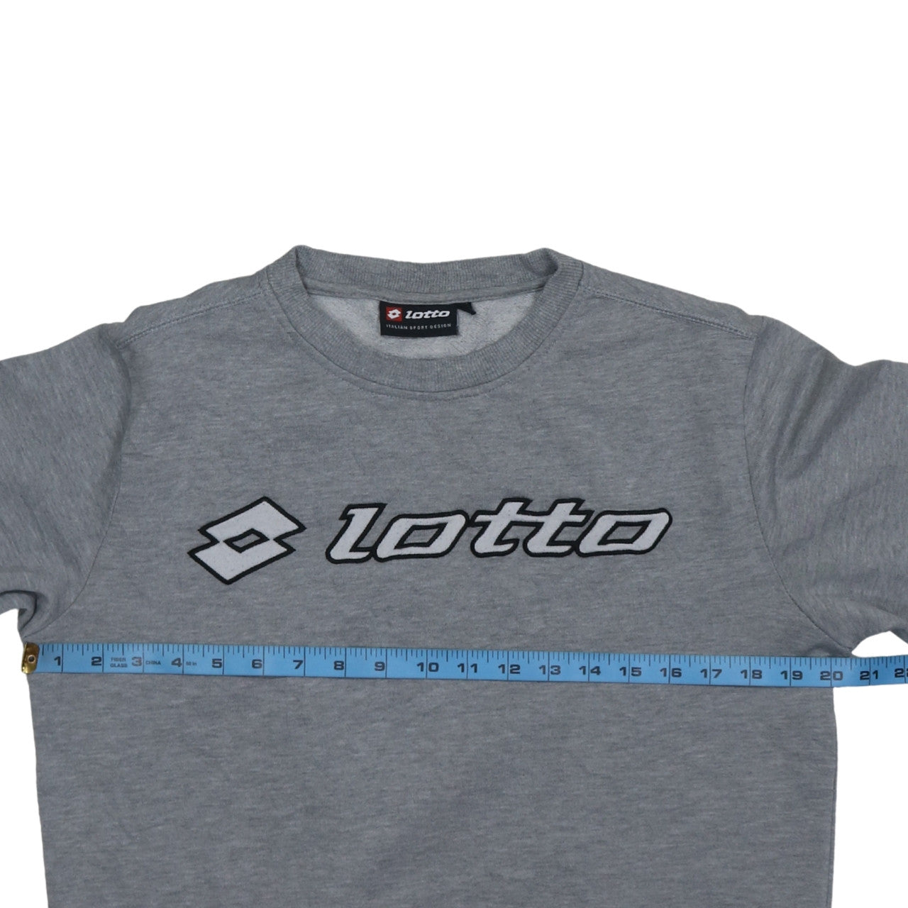 Lotto Men's Grey Crew Neck Logo Sweatshirt Size M