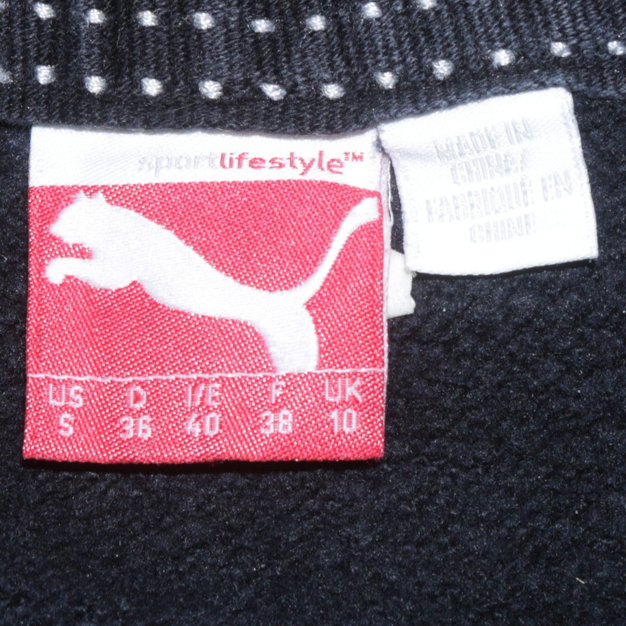 Puma Women's Black Hooded Pullover Hoodie UK 10 with Logo Detail