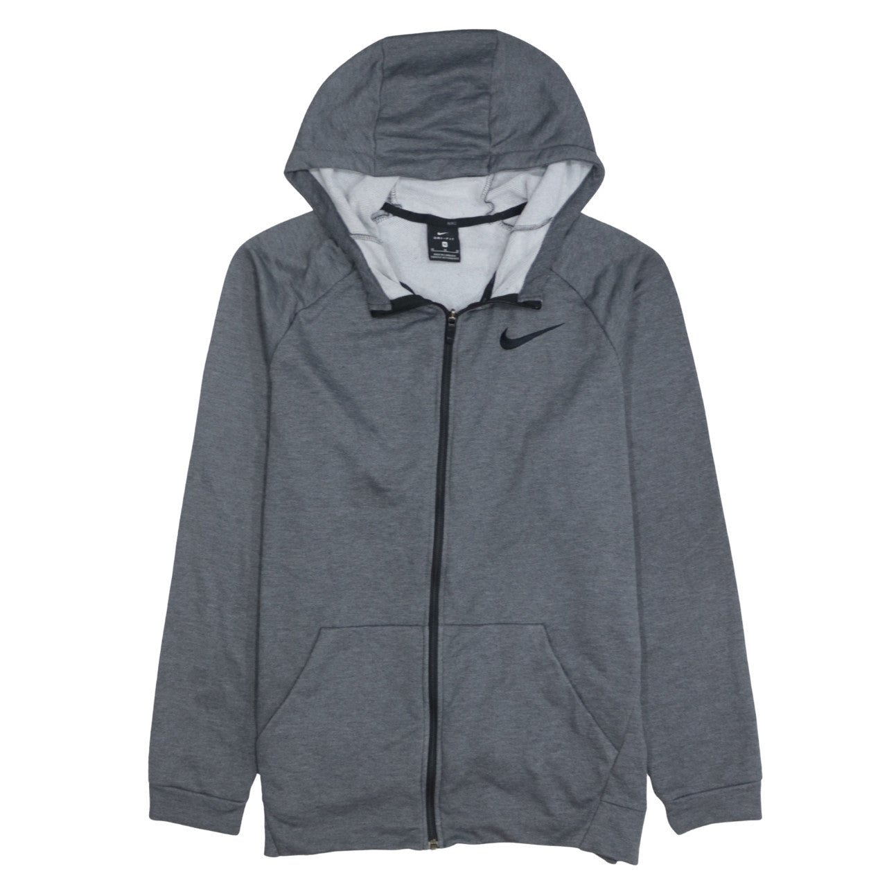 Nike Men's Grey Full Zip Dri-Fit Hoodie Size M