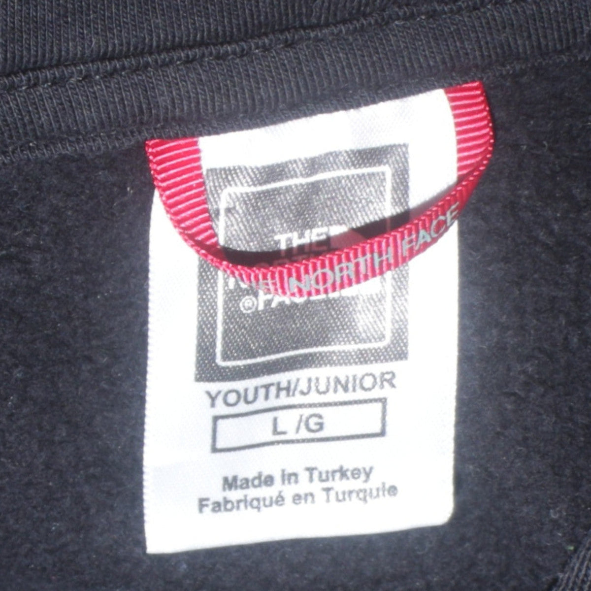 The North Face Boys Green Pullover Hoodie L Colourblock Logo Sweatshirt