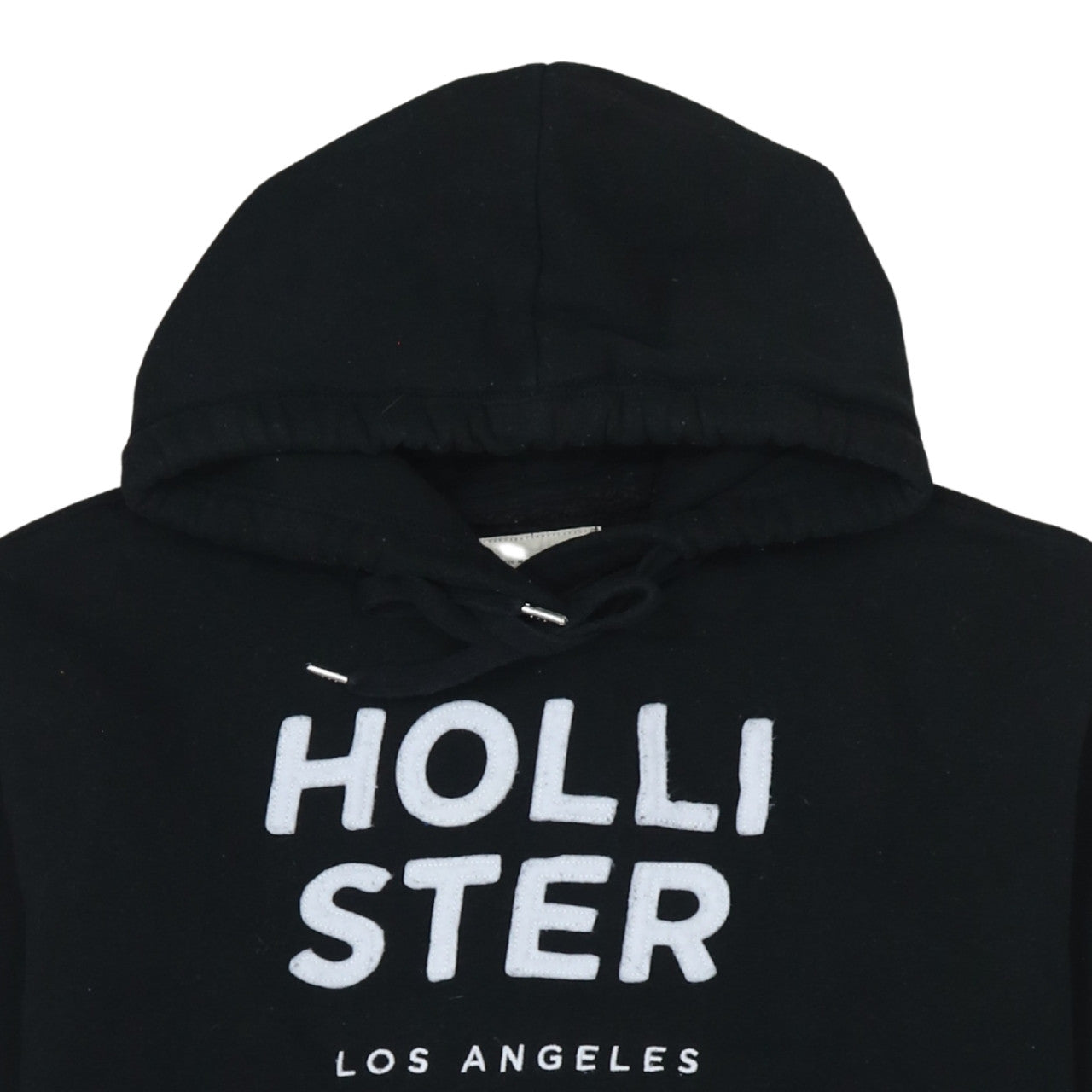 Hollister Mens Black Pullover Hoodie L Logo Graphic Fleece Sweatshirt