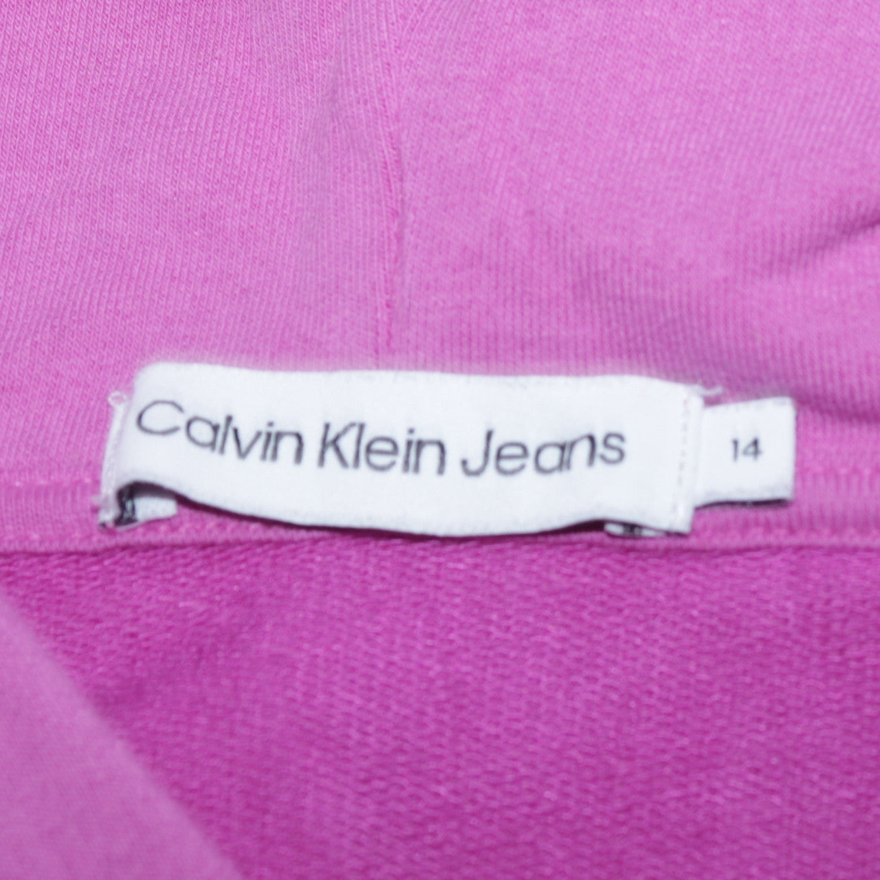 Calvin Klein Jeans Girls Pink Colourblock Hooded Pullover Sweatshirt Size 14 Years