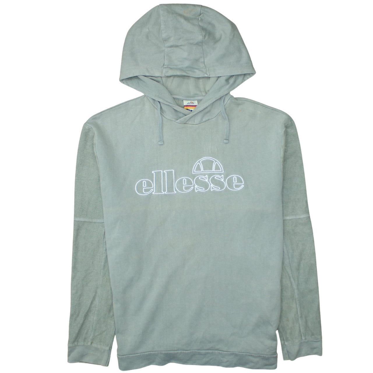 Ellesse Womens Green Pullover Hoodie UK 12 100% Cotton Casual Sweatshirt