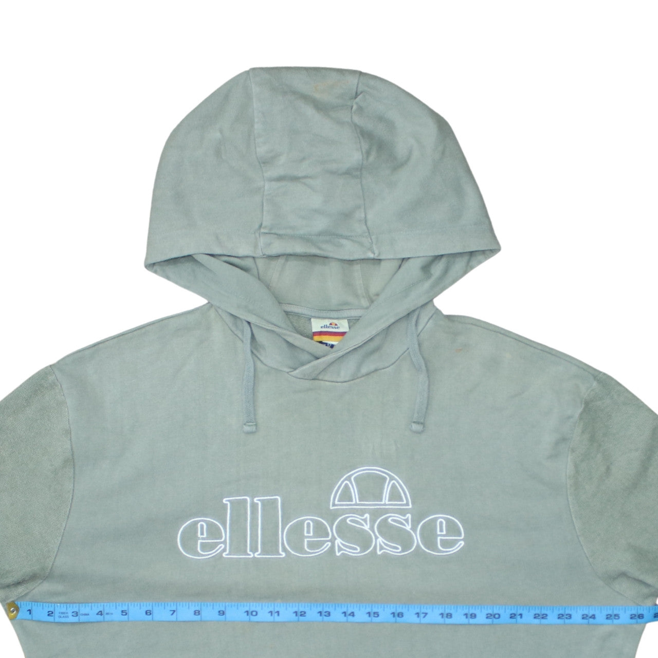 Ellesse Womens Green Pullover Hoodie UK 12 100% Cotton Casual Sweatshirt
