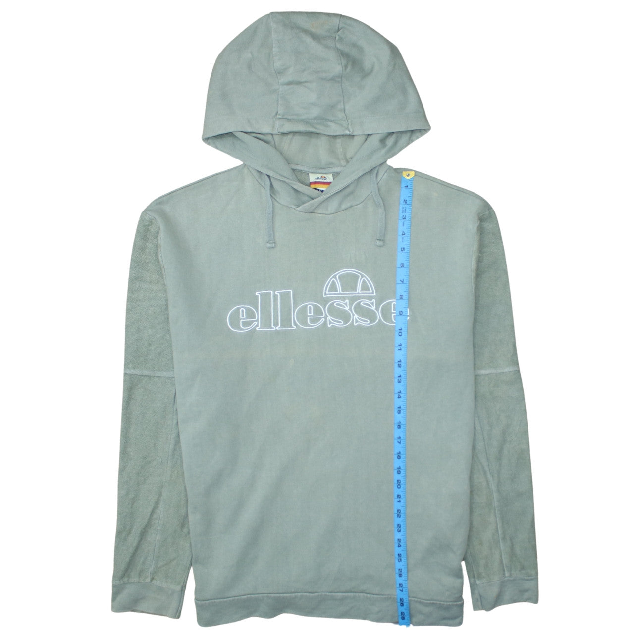 Ellesse Womens Green Pullover Hoodie UK 12 100% Cotton Casual Sweatshirt