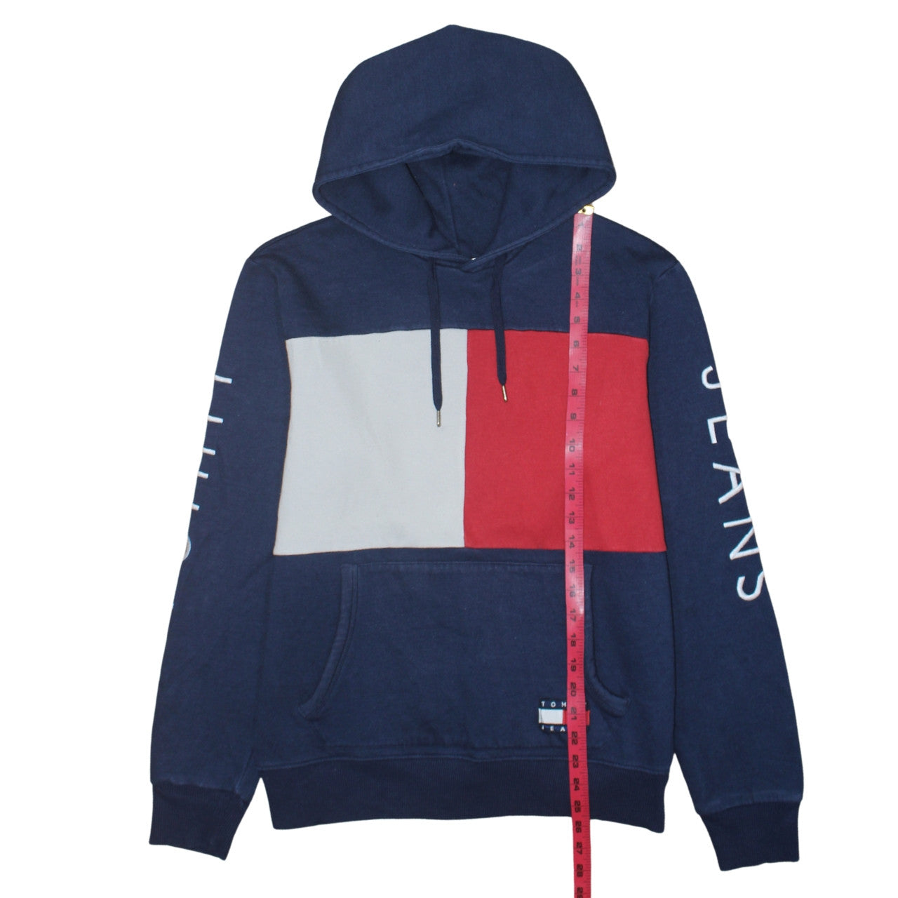 Tommy Jeans Men's Blue Pullover Hoodie M Logo Graphic Fleece
