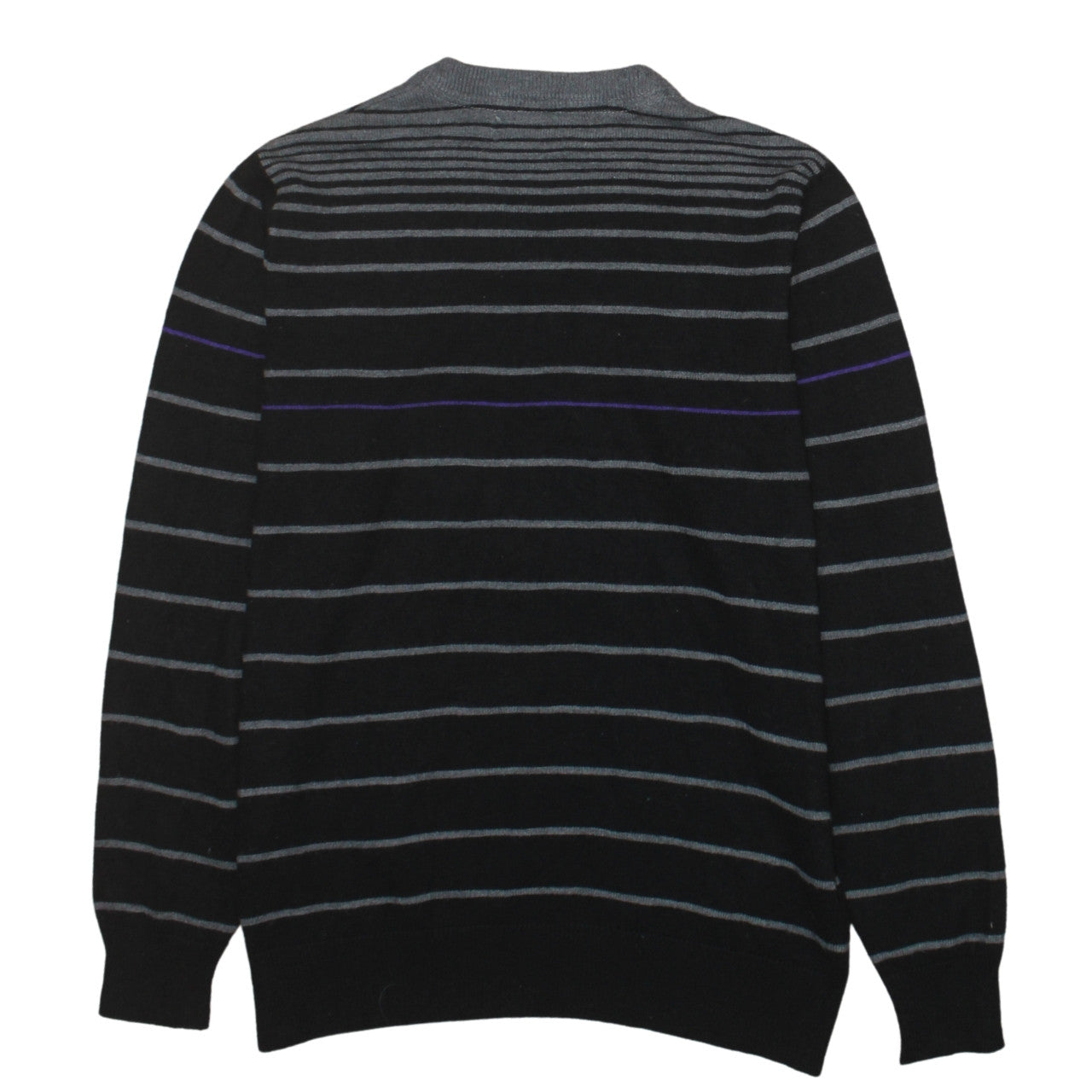 U.S. Polo Assn. Men's Black Striped V-Neck Jumper Size S