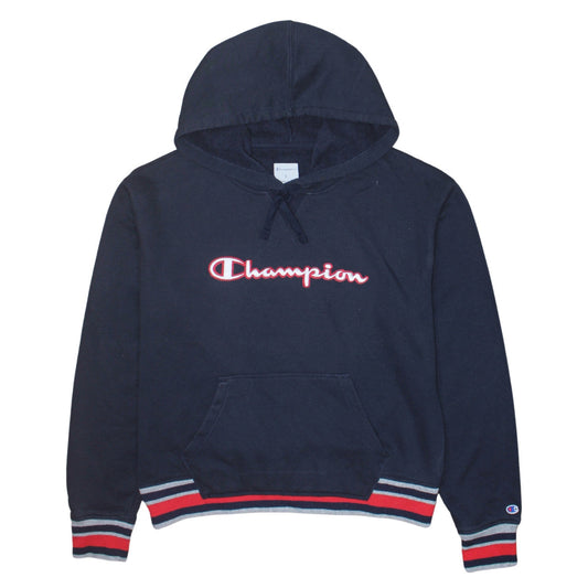 Champion Womens Navy Blue Pullover Hoodie Size L Embroidered Logo
