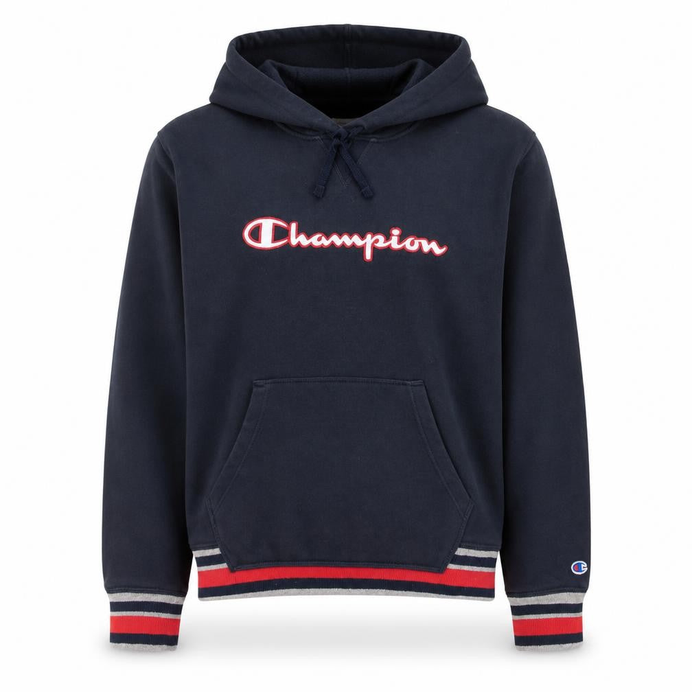 Champion Womens Navy Blue Pullover Hoodie Size L Embroidered Logo