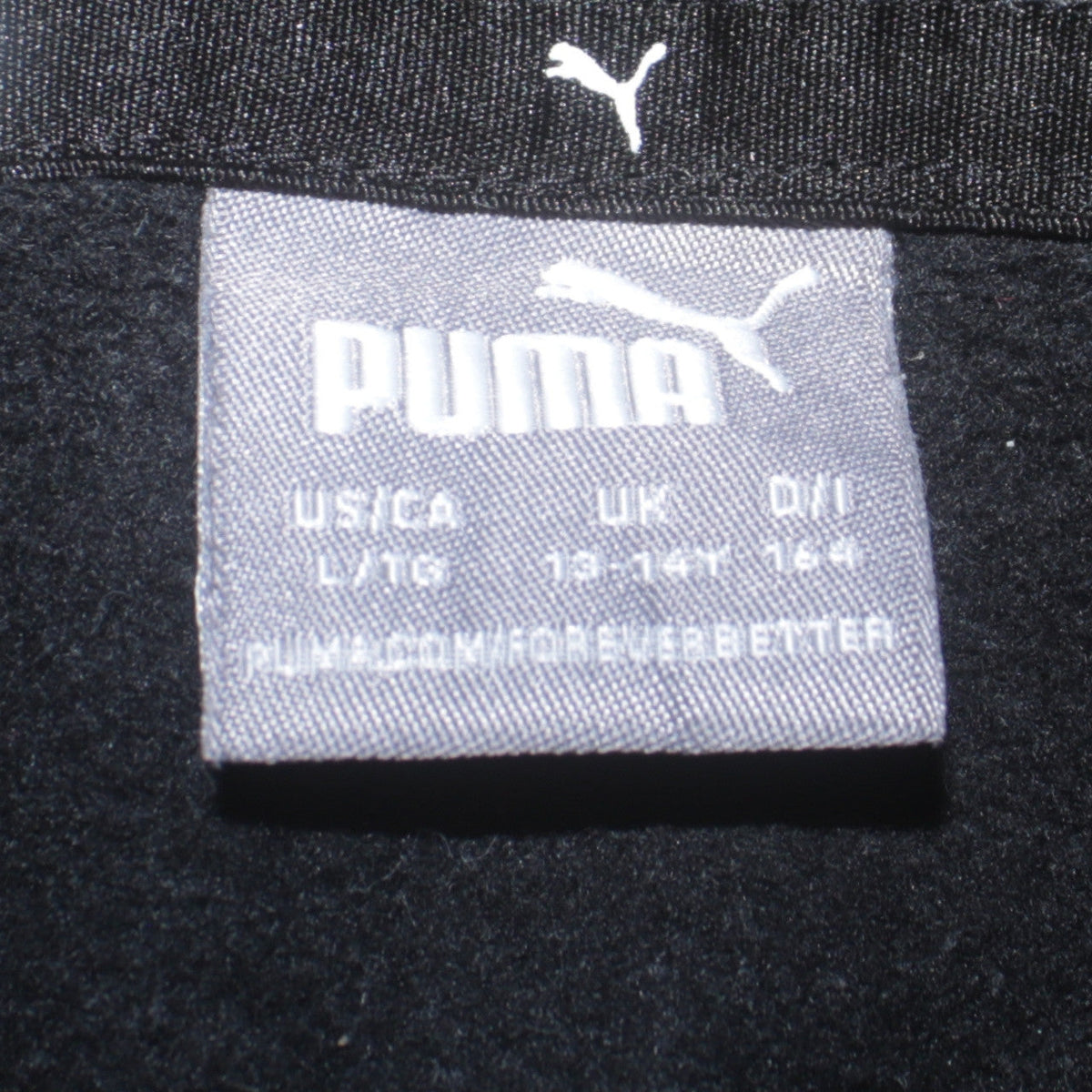 Puma Boys Black Pullover Hoodie 13-14 Years Regular Fit Logo Fleece