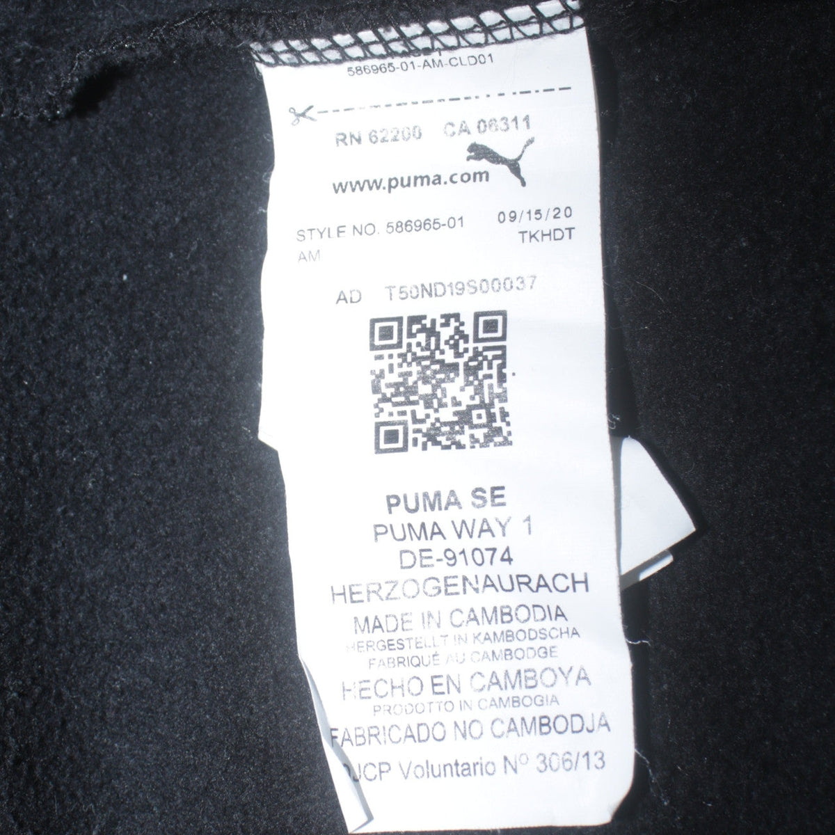Puma Boys Black Pullover Hoodie 13-14 Years Regular Fit Logo Fleece