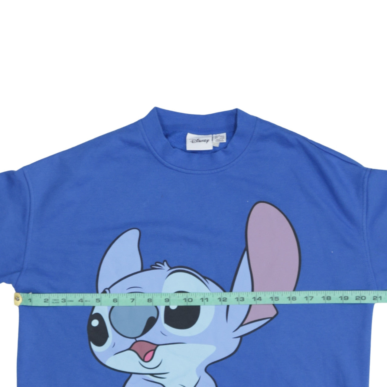 Disney Women Blue Stitch Sweatshirt Size S Pullover Cotton Casual