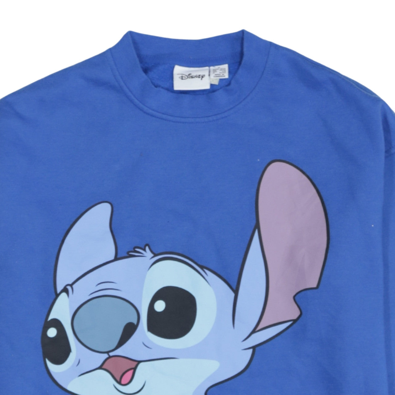 Disney Women Blue Stitch Sweatshirt Size S Pullover Cotton Casual