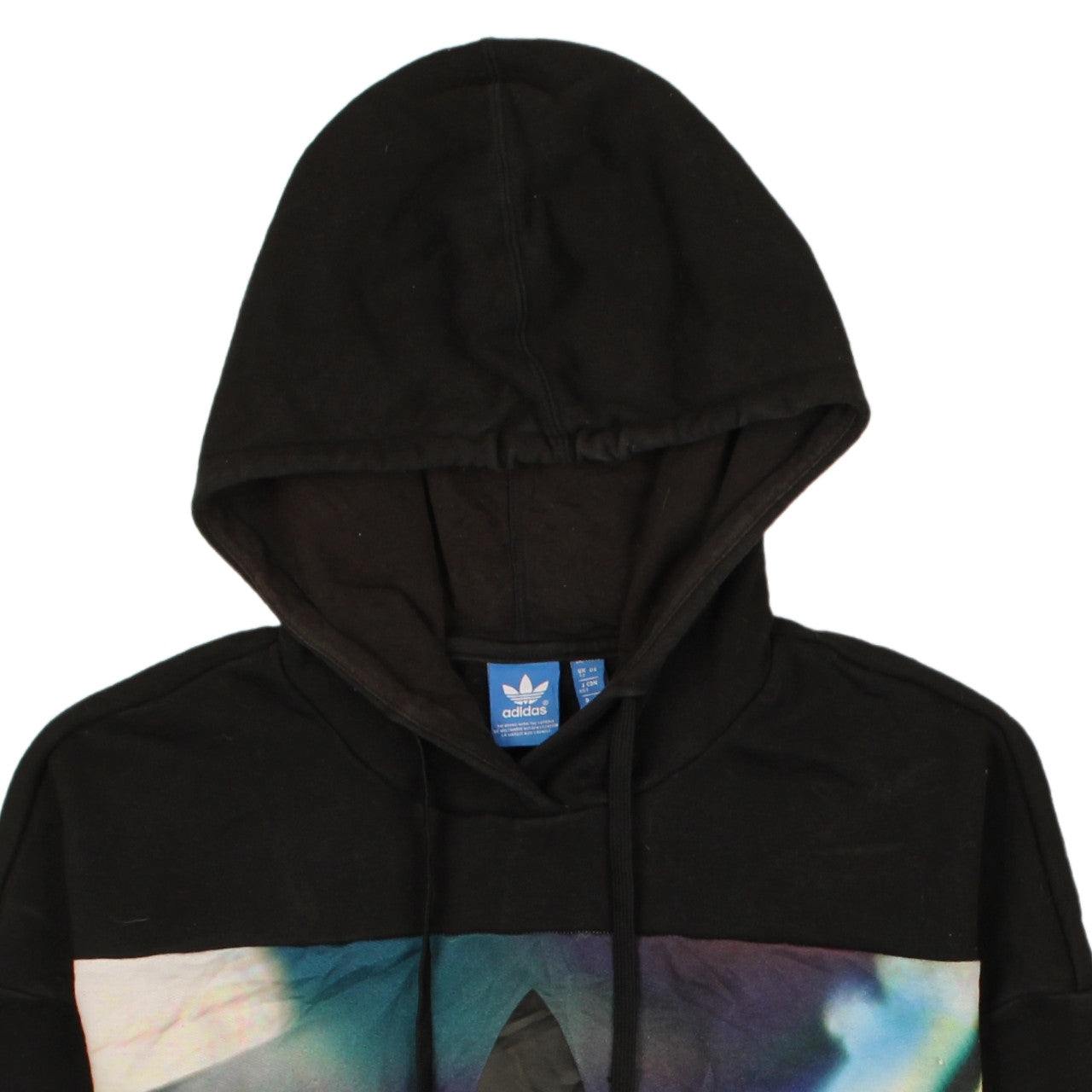 Adidas Womens Multicoloured Graphic Hoodie Black Size 12 Pullover