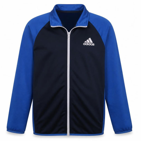 Adidas Boys Blue Full Zip Sweatshirt Size 13-14 Years Classic Fit