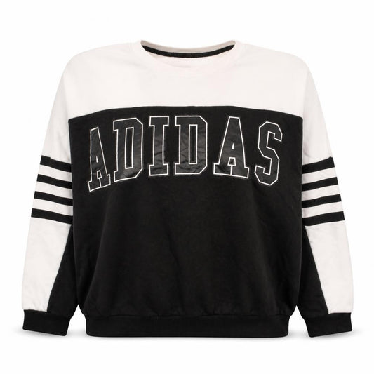 Adidas Women’s Black White Crew Neck Pullover Sweatshirt Size 18