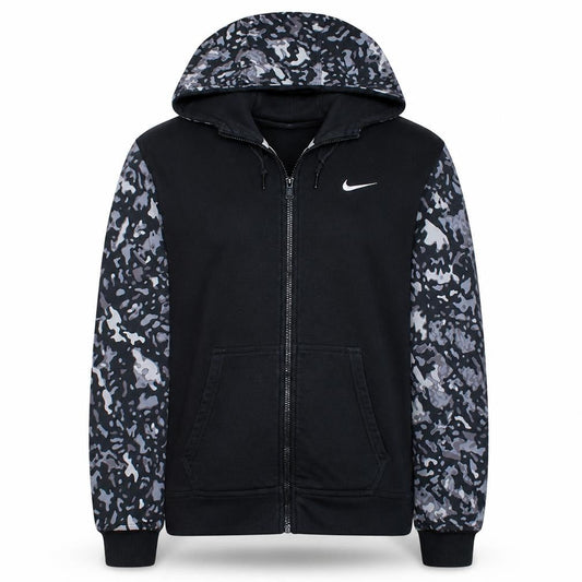 Nike Women’s Black Camouflage Full Zip Hoodie Small Cotton Blend
