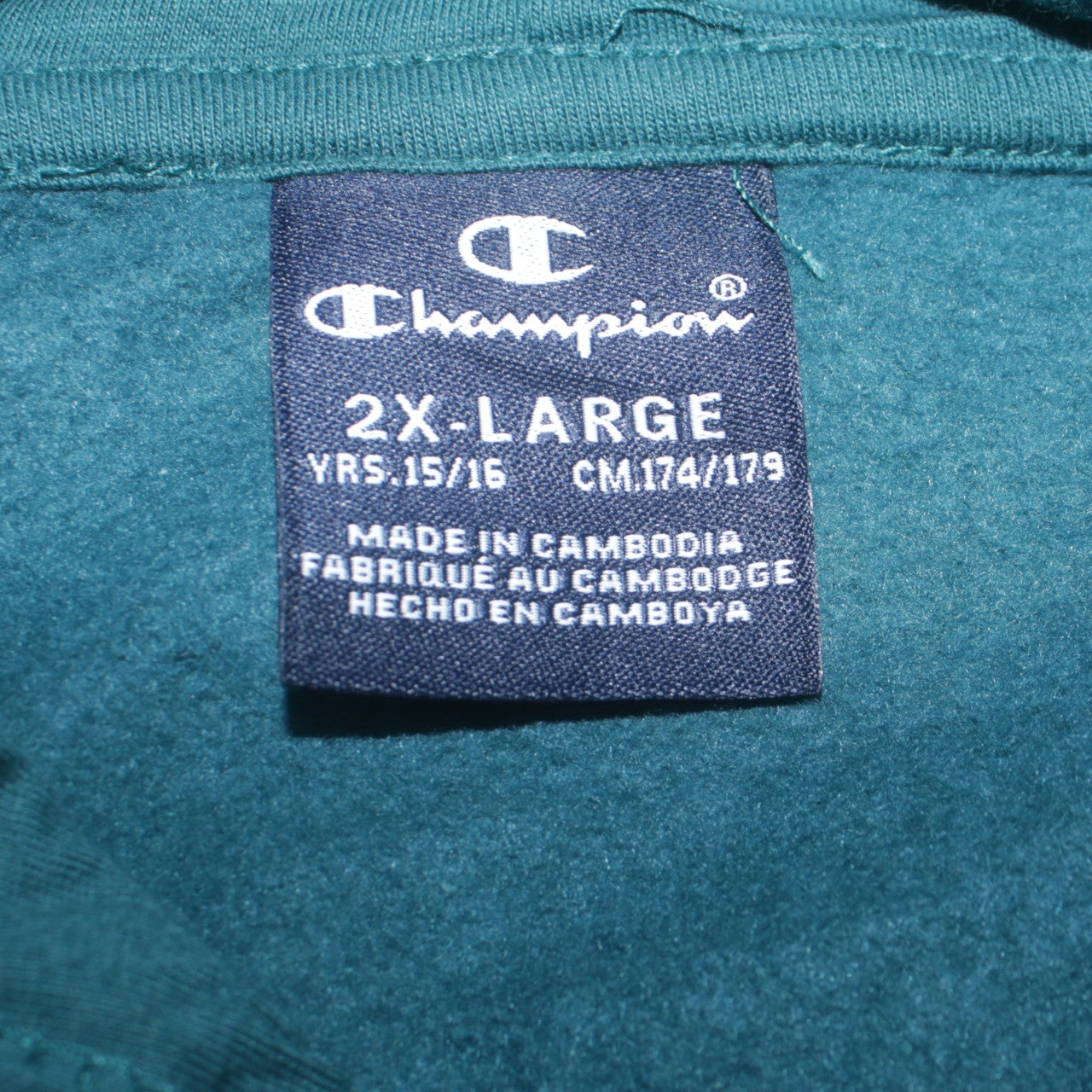 Champion Boys Green 15-16 Years Pullover Hoodie with Logo Tape Details