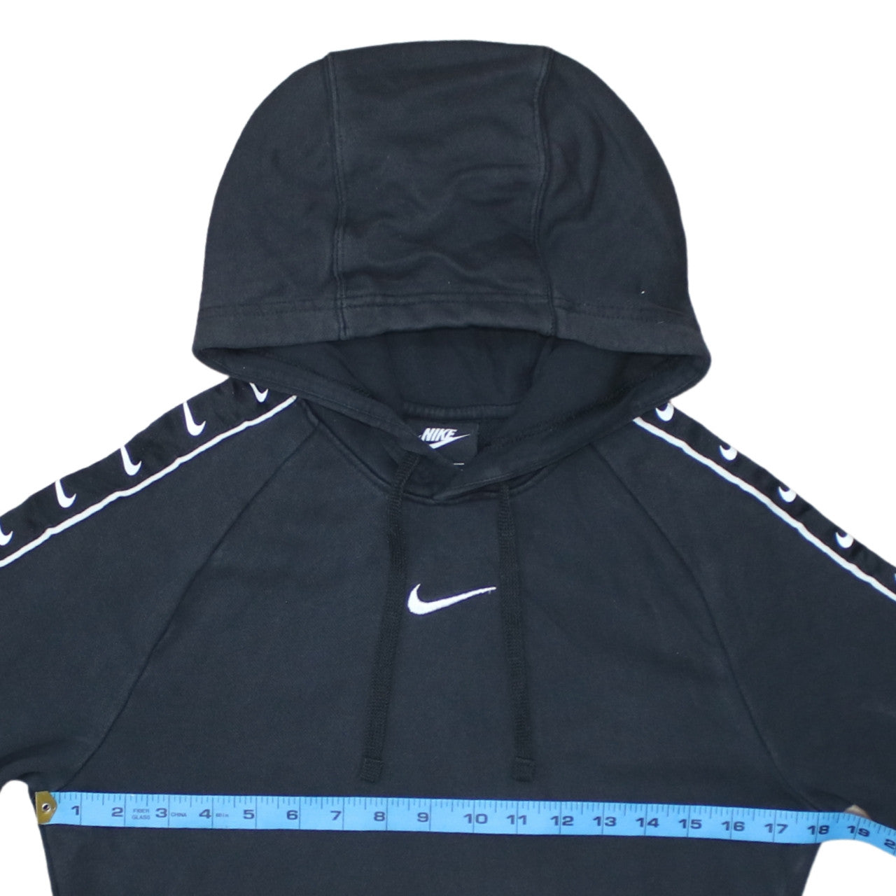 Nike Womens Black XS Pullover Hoodie with Logo Tape Sleeves