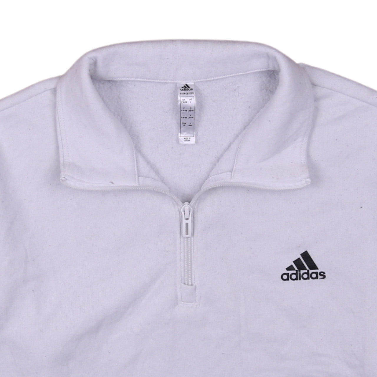 Adidas Womens White 1/2 Zip Pullover Sweatshirt L 16-18 Primegreen