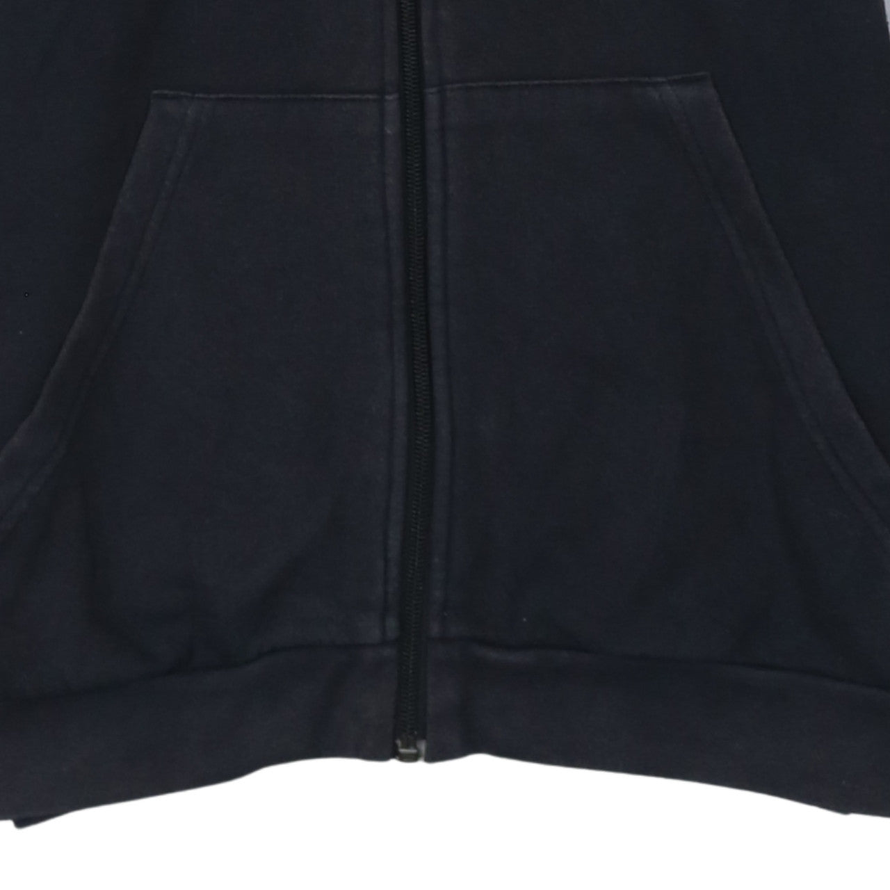 Adidas Boys Black Full Zip Hoodie 11-12 Years Cotton Blend Sportswear