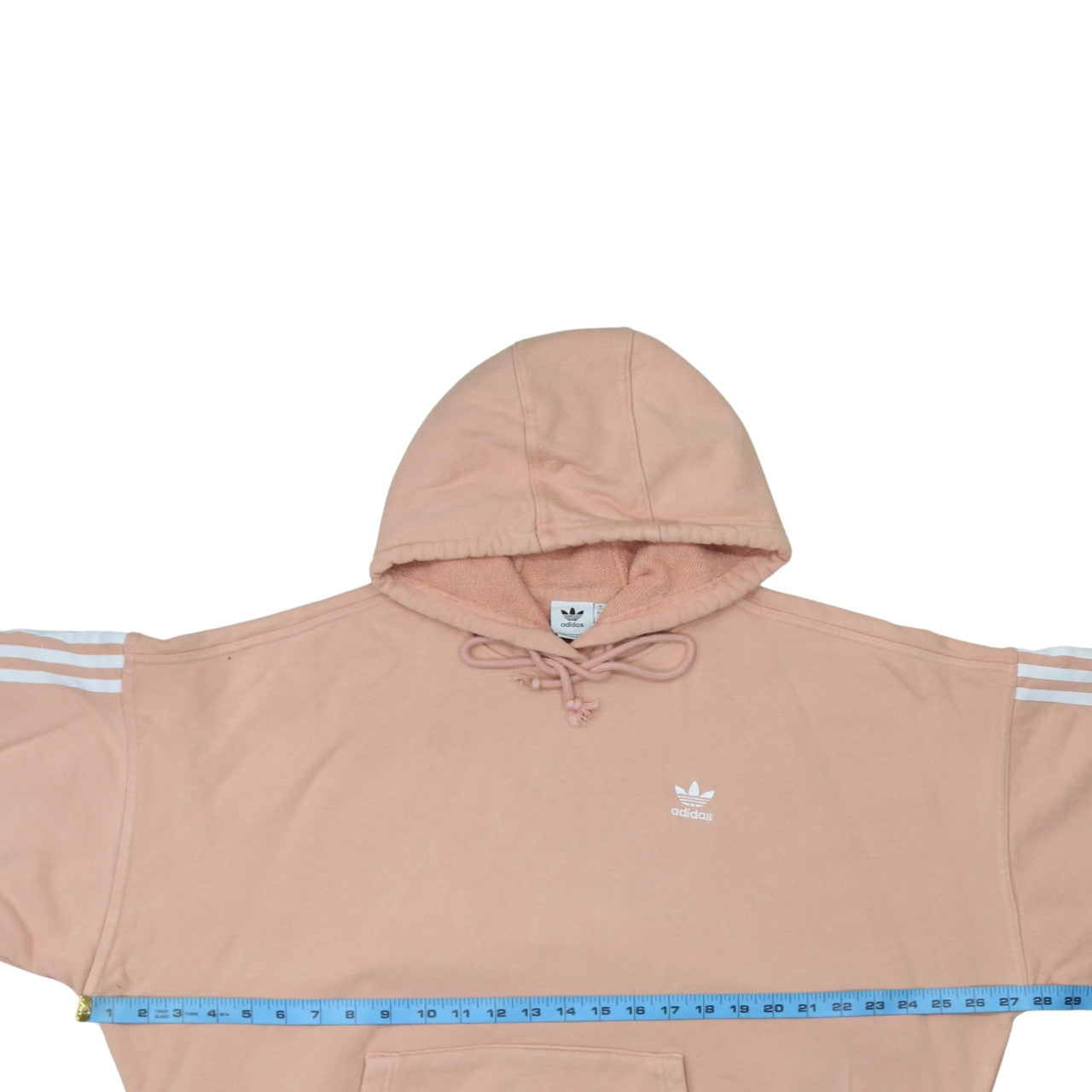Adidas Women Peach Hoodie Size 10 Pullover Hooded Logo Sweatshirt