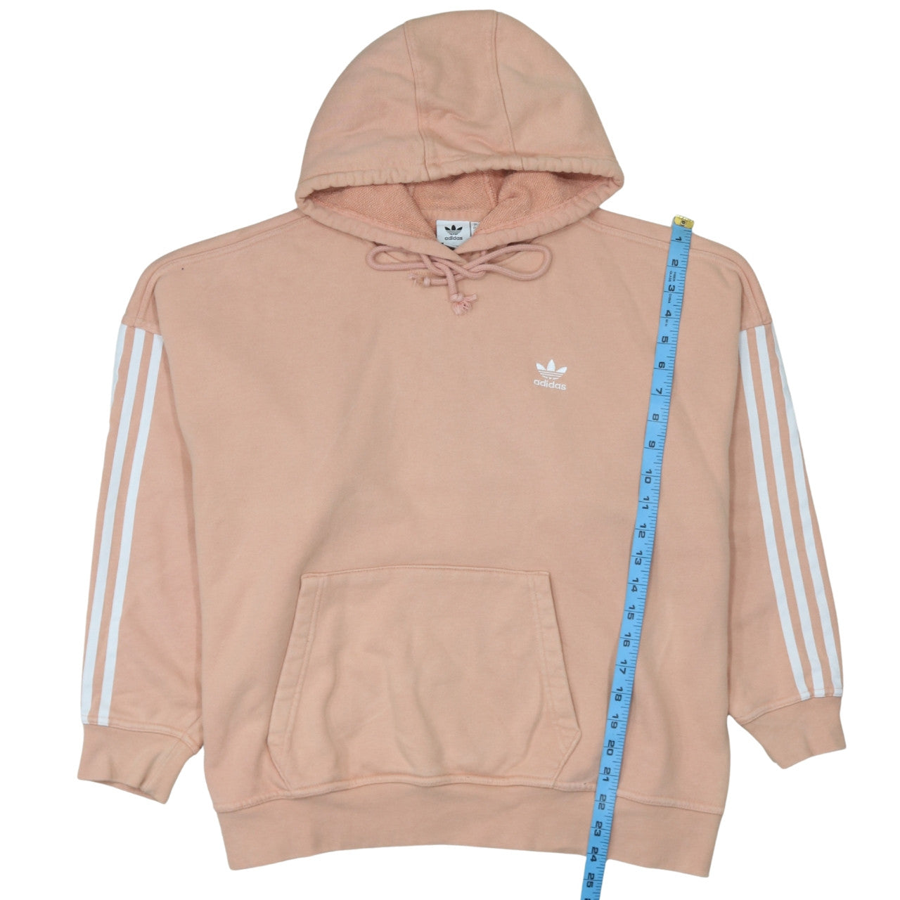 Adidas Women Peach Hoodie Size 10 Pullover Hooded Logo Sweatshirt