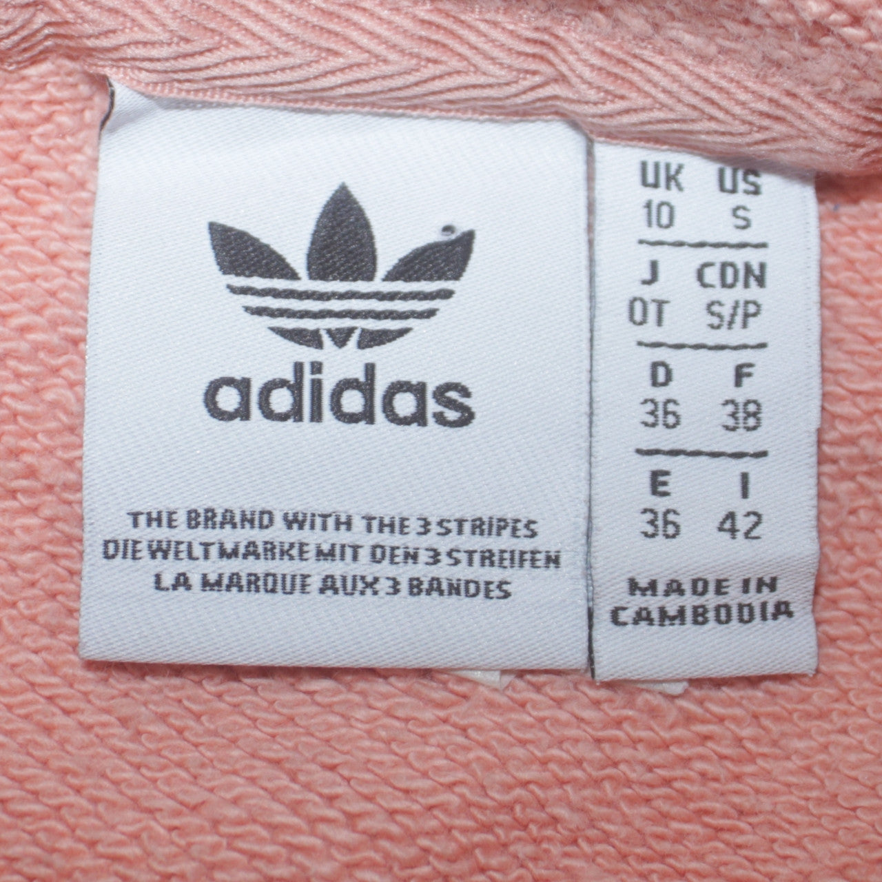 Adidas Women Peach Hoodie Size 10 Pullover Hooded Logo Sweatshirt