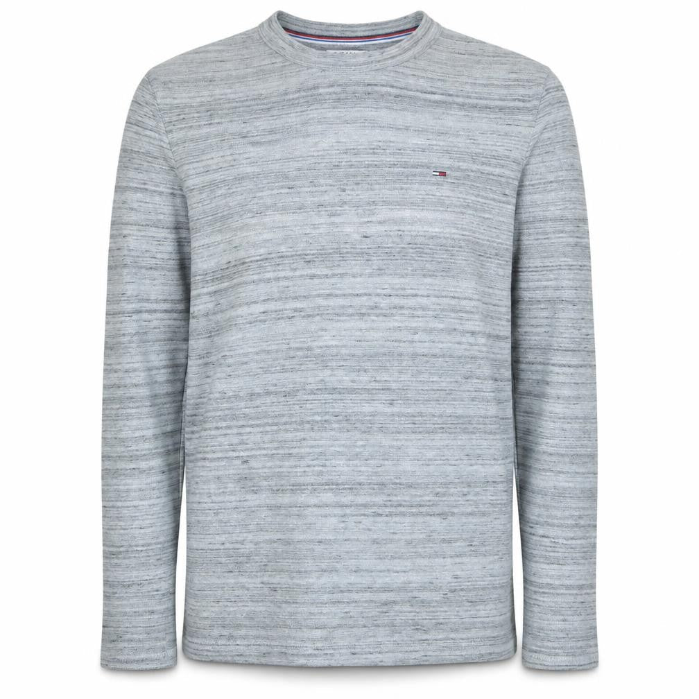 Tommy Jeans Men's Grey Cotton Crew Neck Pullover Jumper L