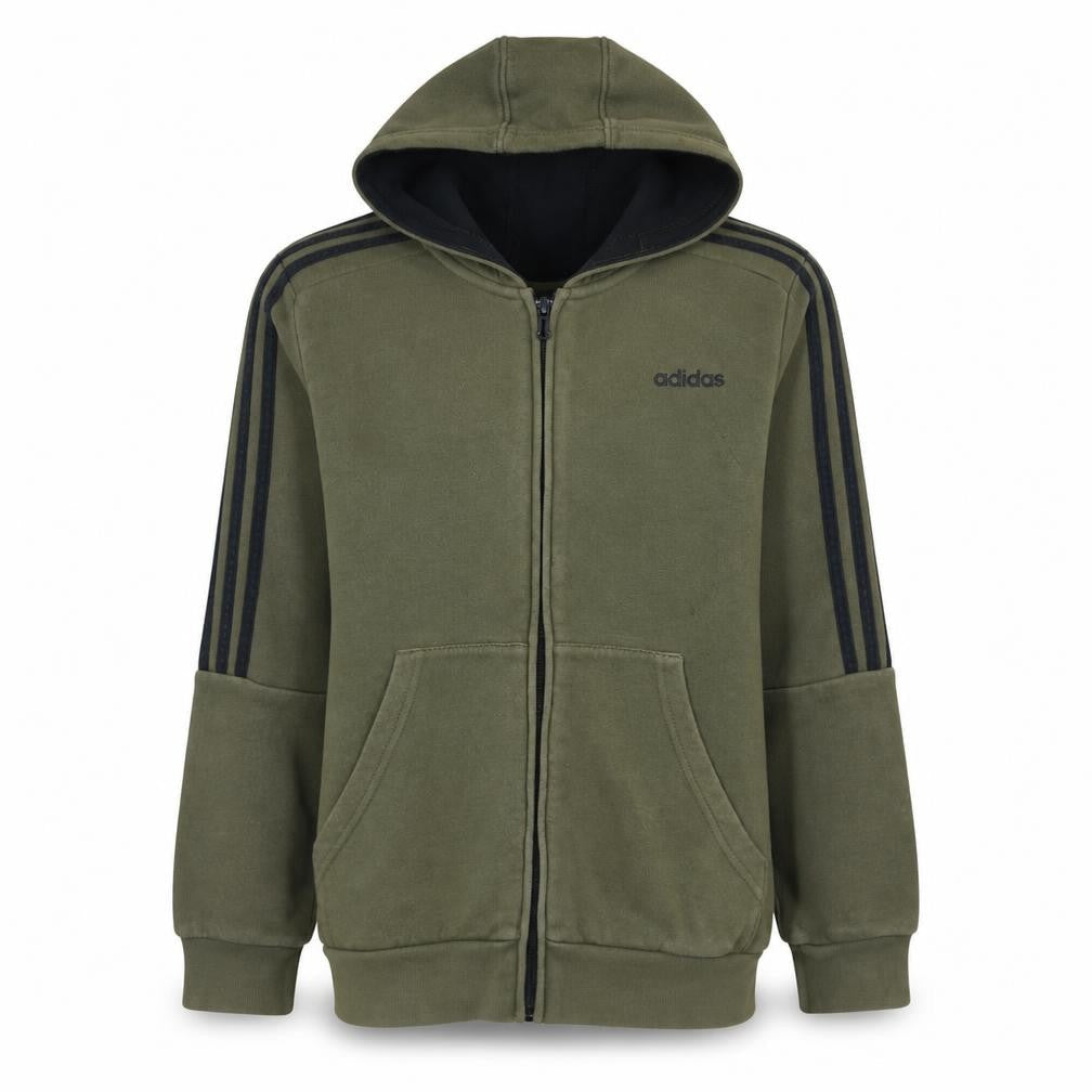 adidas Boys Green Full Zip Hoodie 13-14 Years Fleece Sports Sweatshirt