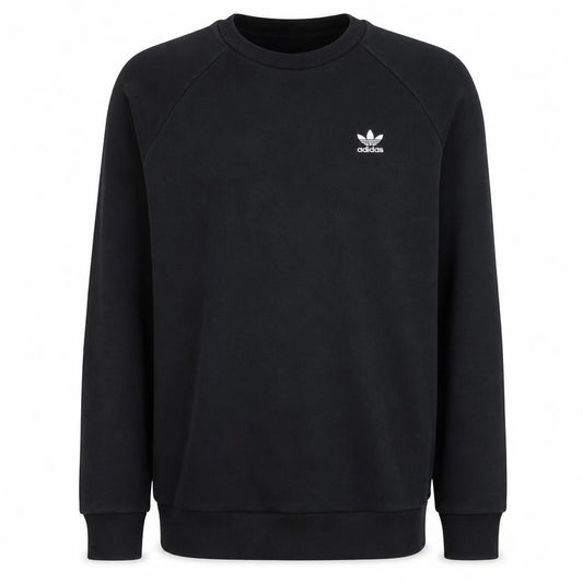 adidas Men Black Crew Neck Pullover Sweatshirt Size M