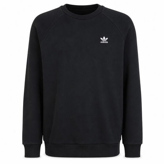 adidas Men Black Crew Neck Pullover Sweatshirt Size M