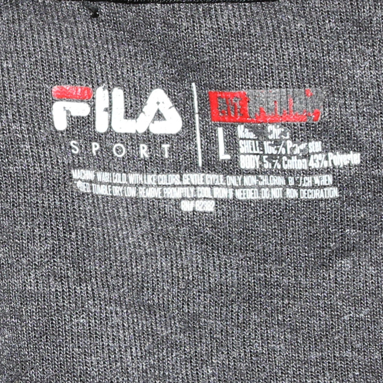 Fila Men’s Grey 1/4 Zip Sweatshirt Size L Regular Fit Logo Sport Top