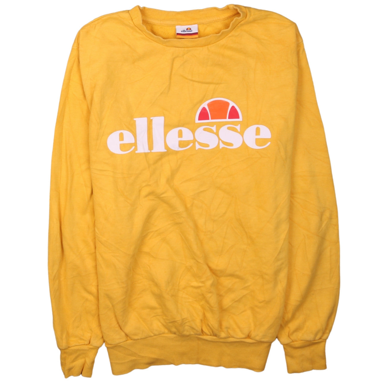 Ellesse Womens Yellow Logo Pullover Sweatshirt UK 8