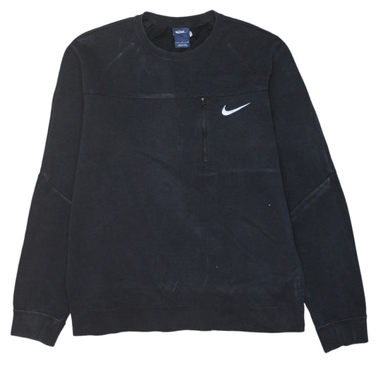 Nike Men's Black L Pullover Crew Neck Zip Pocket Sweatshirt