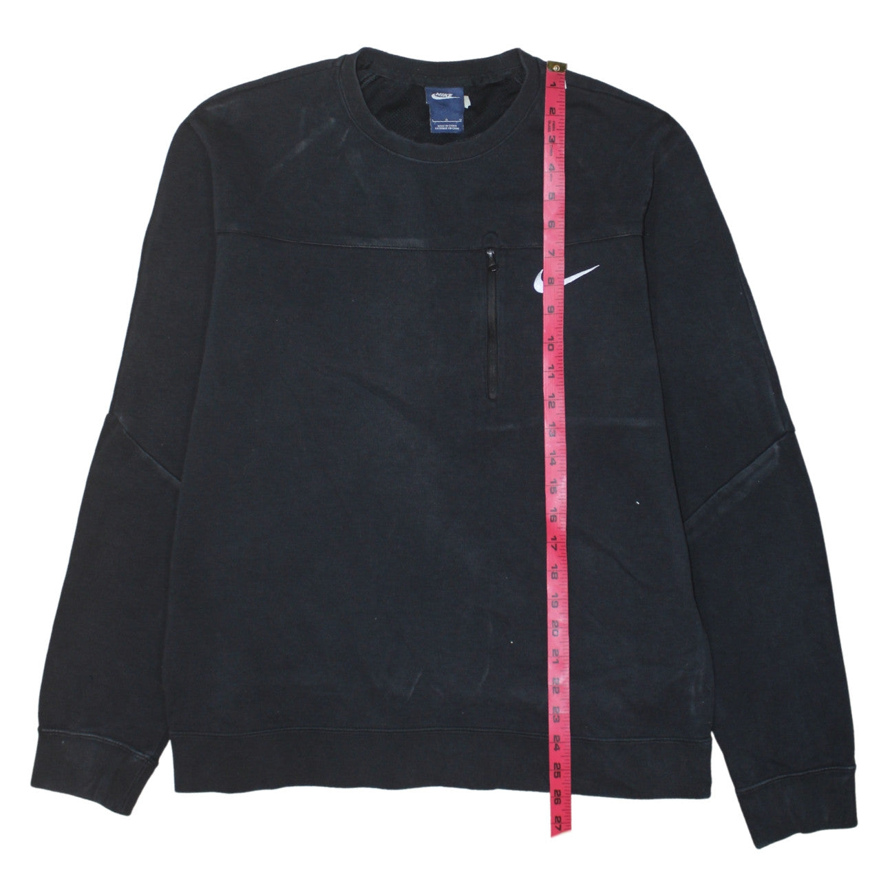 Nike Men's Black L Pullover Crew Neck Zip Pocket Sweatshirt