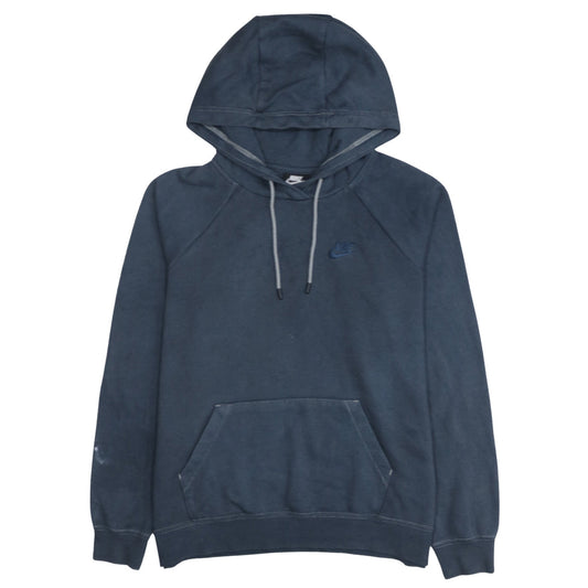 Nike Men’s Blue Pullover Hoodie Medium Fleece Embroidered Logo