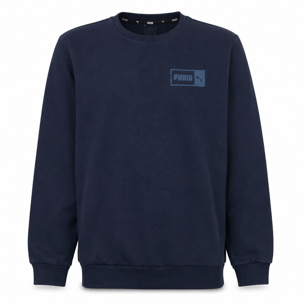 Puma Men Blue Regular Fit Crew Neck Pullover Sweatshirt L