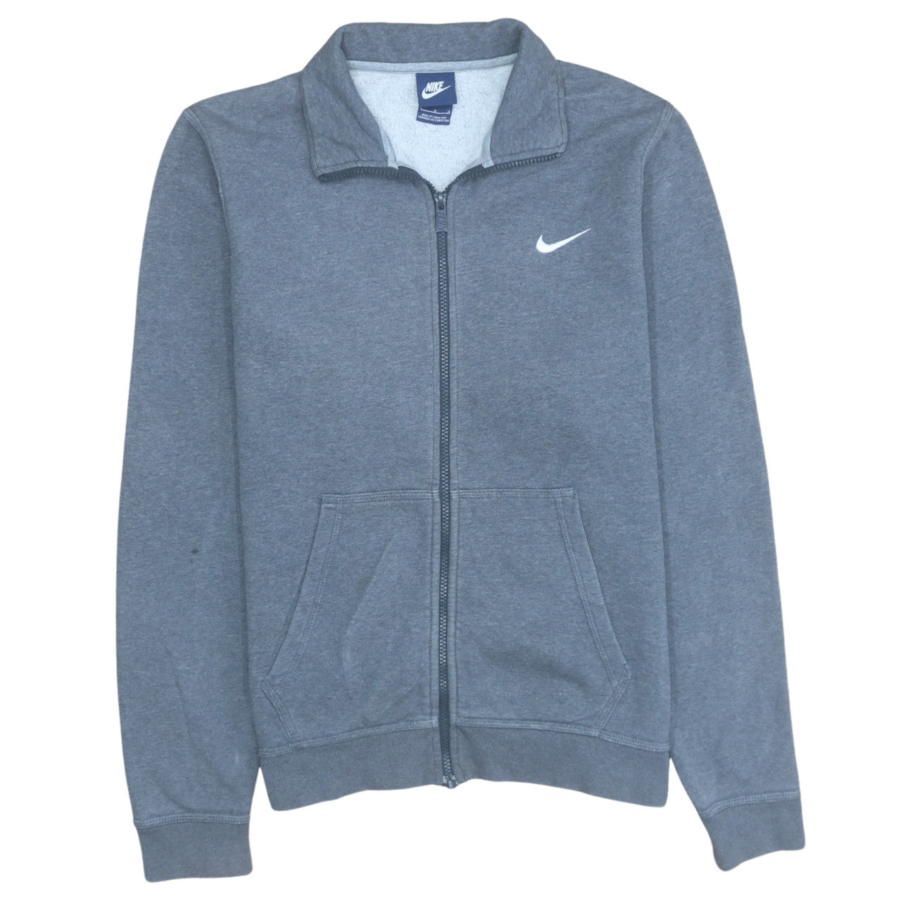 Nike Men's Grey Full Zip Track Jacket Size L Cotton Blend